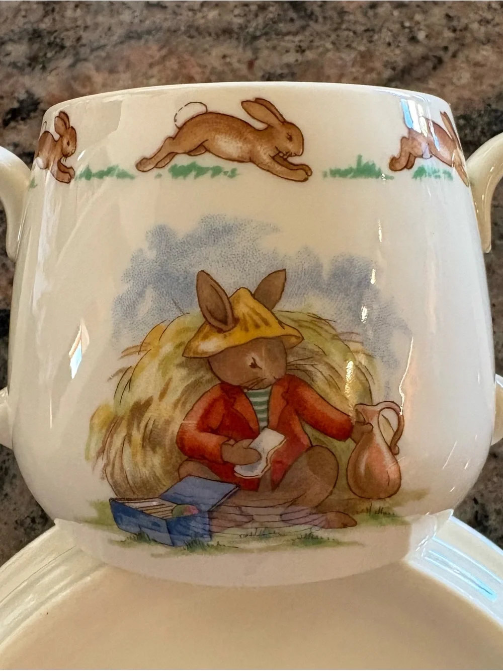 Royal Doulton “Bunnykins”Children's Bunny-Themed Ceramic Bowl and Mug Set